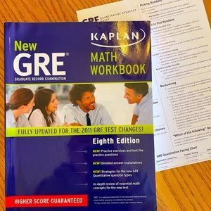 GRE MATH WORKBOOK 8th ed *Higher Score Guaranteed* 525pg BONUS FORMULA SHEET